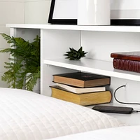 Vito Double Bookcase Headboard - Pure White