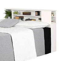 Vito Double Bookcase Headboard - Pure White