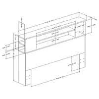 Vito Double Bookcase Headboard - Pure White