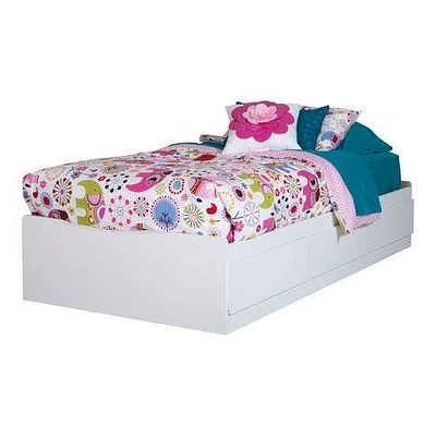 Lit Matelot Simple 3 Tiroirs Vito - Blanc Solide