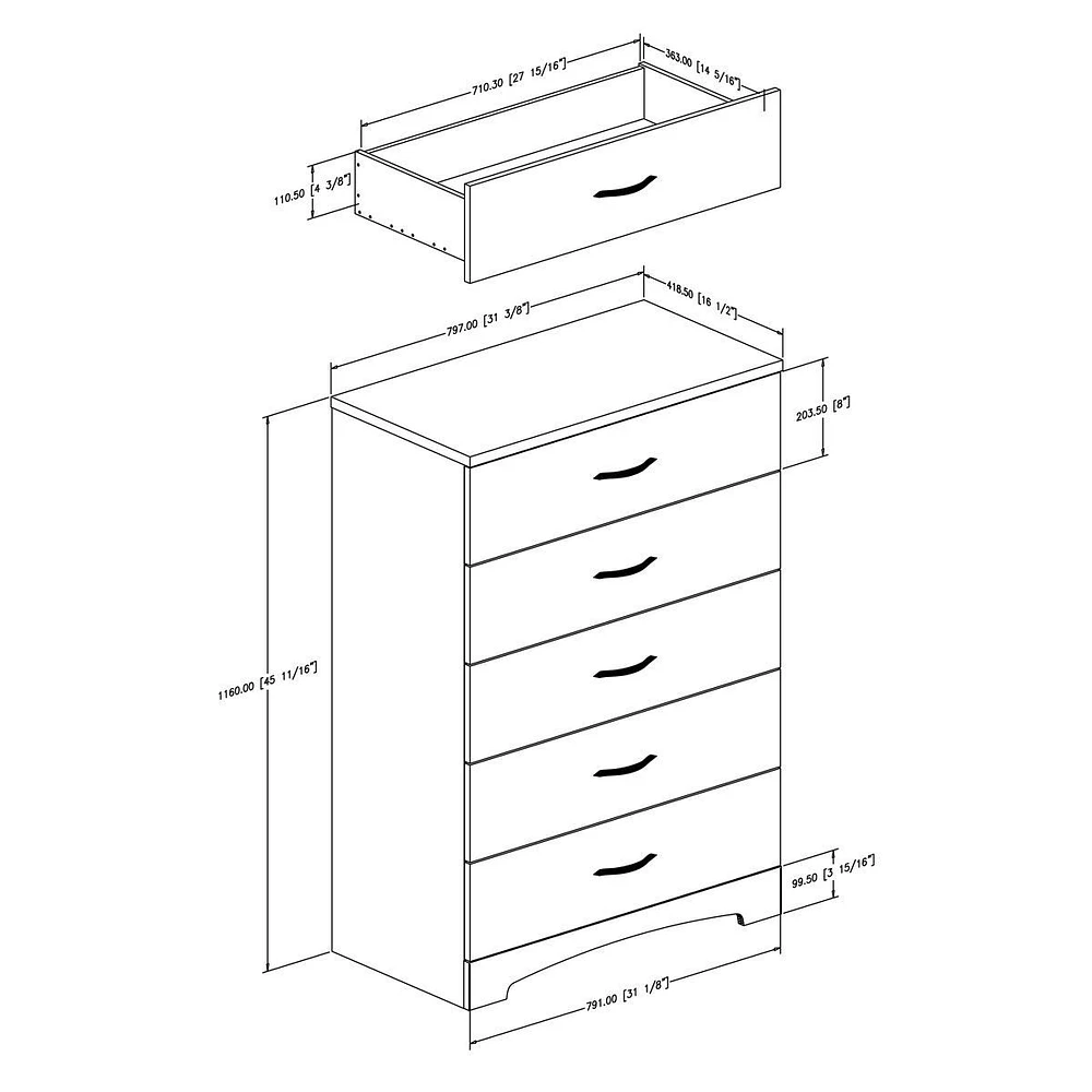 Step One 5-Drawer Chest - Pure White