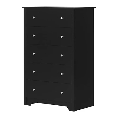 Commode 5 Tiroirs Vito - Noir Solide