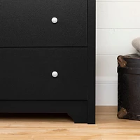 Commode 5 Tiroirs Vito - Noir Solide