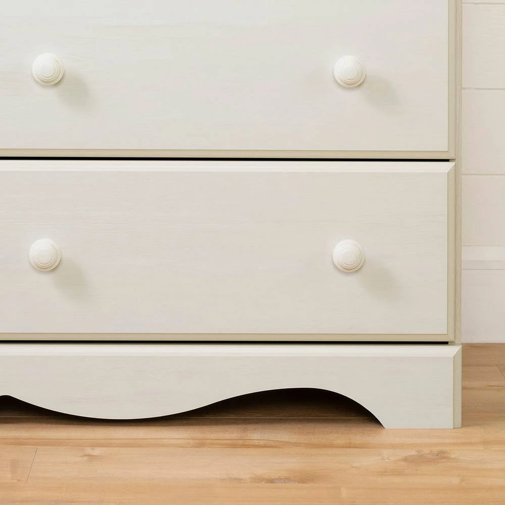Summer Breeze 6 Drawer Double Dresser - White Wash