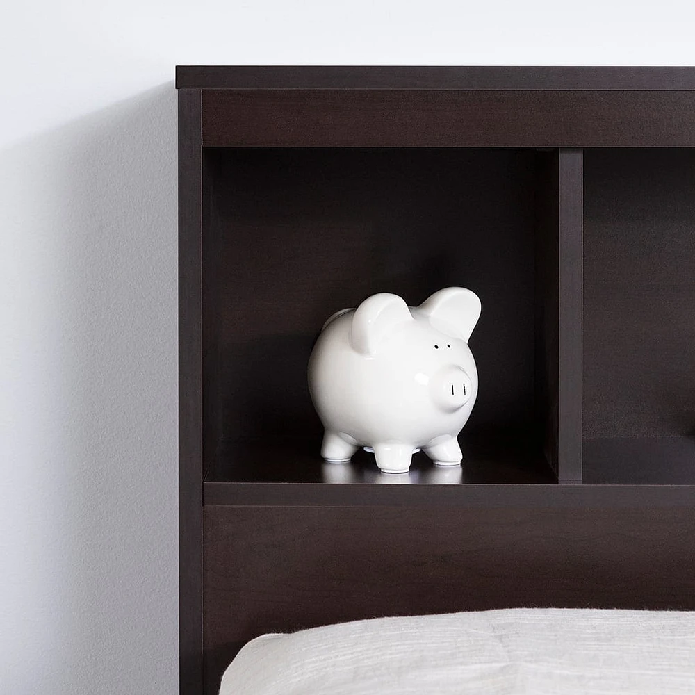 Spark Twin Bookcase Headboard - Chocolate