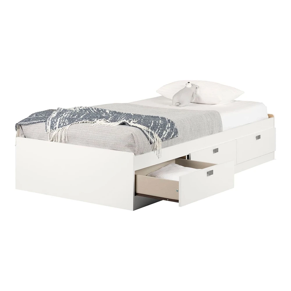 Lit Matelot Simple 3 Tiroirs Spark - Blanc Solide