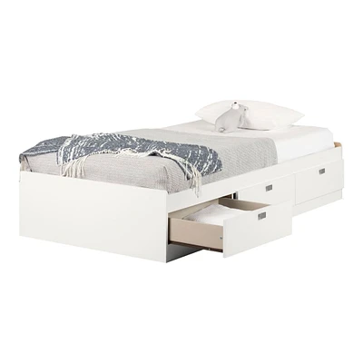 Lit Matelot Simple 3 Tiroirs Spark - Blanc Solide
