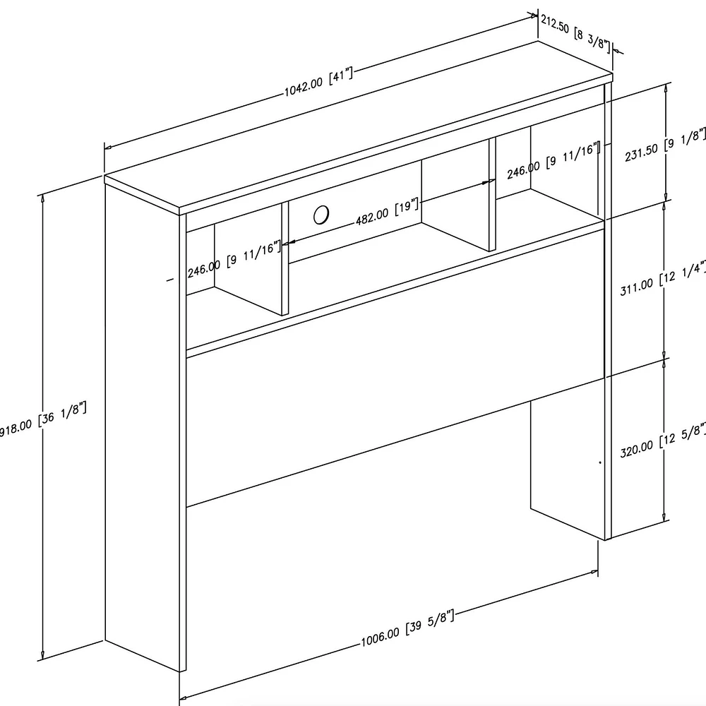 Spark Twin Bookcase Headboard