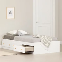 Lit Matelot Simple 3 Tiroirs Summertime - Blanc Solide