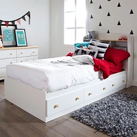 Lit Matelot Simple 3 Tiroirs Summertime - Blanc Solide