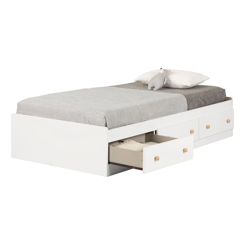 Lit Matelot Simple 3 Tiroirs Summertime - Blanc Solide