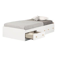 Lit Matelot Simple 3 Tiroirs Summertime - Blanc Solide