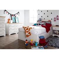 Lit Matelot Simple 3 Tiroirs Summertime - Blanc Solide