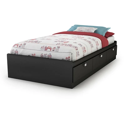 Lit Matelot Simple 3 Tiroirs Spark - Noir Solide
