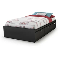 Lit Matelot Simple 3 Tiroirs Spark - Noir Solide