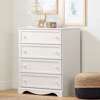 Commode 4 Tiroirs Savannah - Blanc Solide
