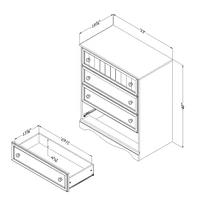 Commode 4 Tiroirs Savannah - Blanc Solide