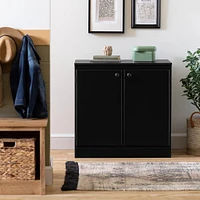 Small 2-Door Storage Cabinet - Morgan Pure Black