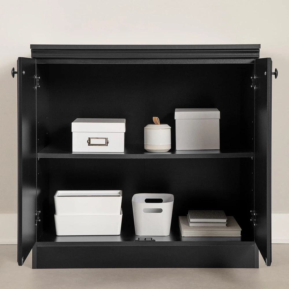 Small 2-Door Storage Cabinet - Morgan Pure Black