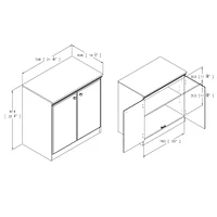 Small 2-Door Storage Cabinet - Morgan Pure Black