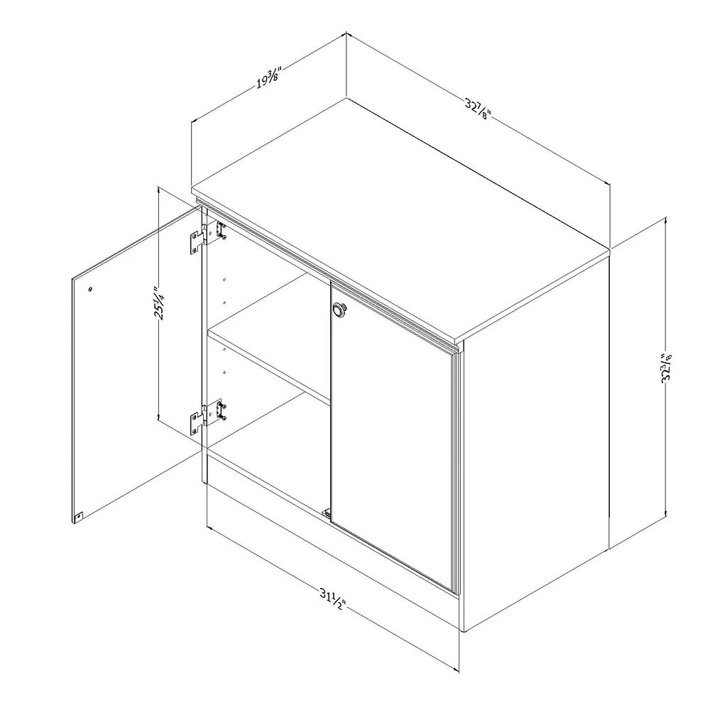 Small 2-Door Storage Cabinet - Morgan Pure Black