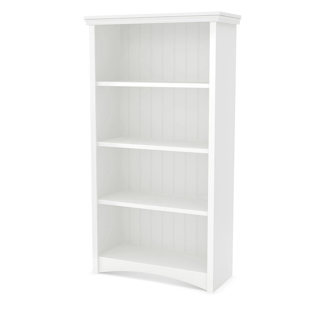 4-Shelf Bookcase - Gascony Pure White
