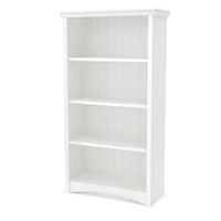 4-Shelf Bookcase - Gascony Pure White