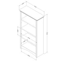 4-Shelf Bookcase - Gascony Pure White