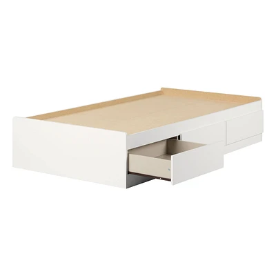 Lit Simple Matelot 3 Tiroirs - Callesto Blanc solide