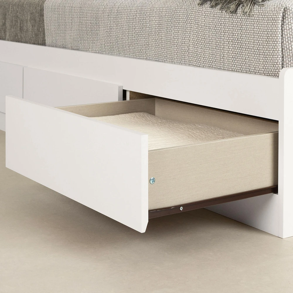Lit Simple Matelot 3 Tiroirs - Callesto Blanc solide