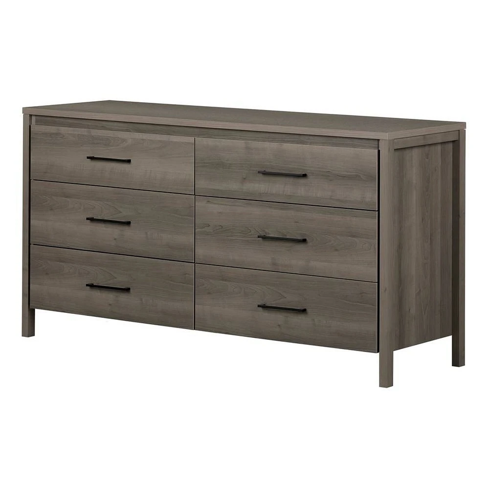 Commode Double 6 Tiroirs Gravity - Érable Cendré