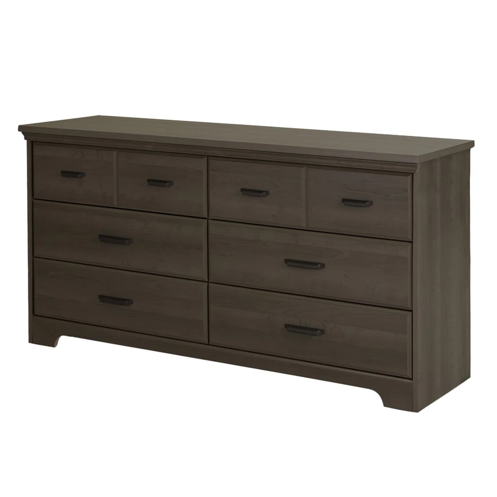 Commode Double 6 Tiroirs - Versa Érable Cendré