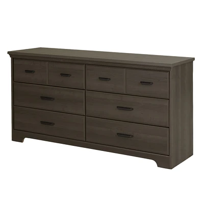 Commode Double 6 Tiroirs - Versa Érable Cendré