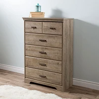 Commode 5 Tiroirs - Versa Chêne Vieilli