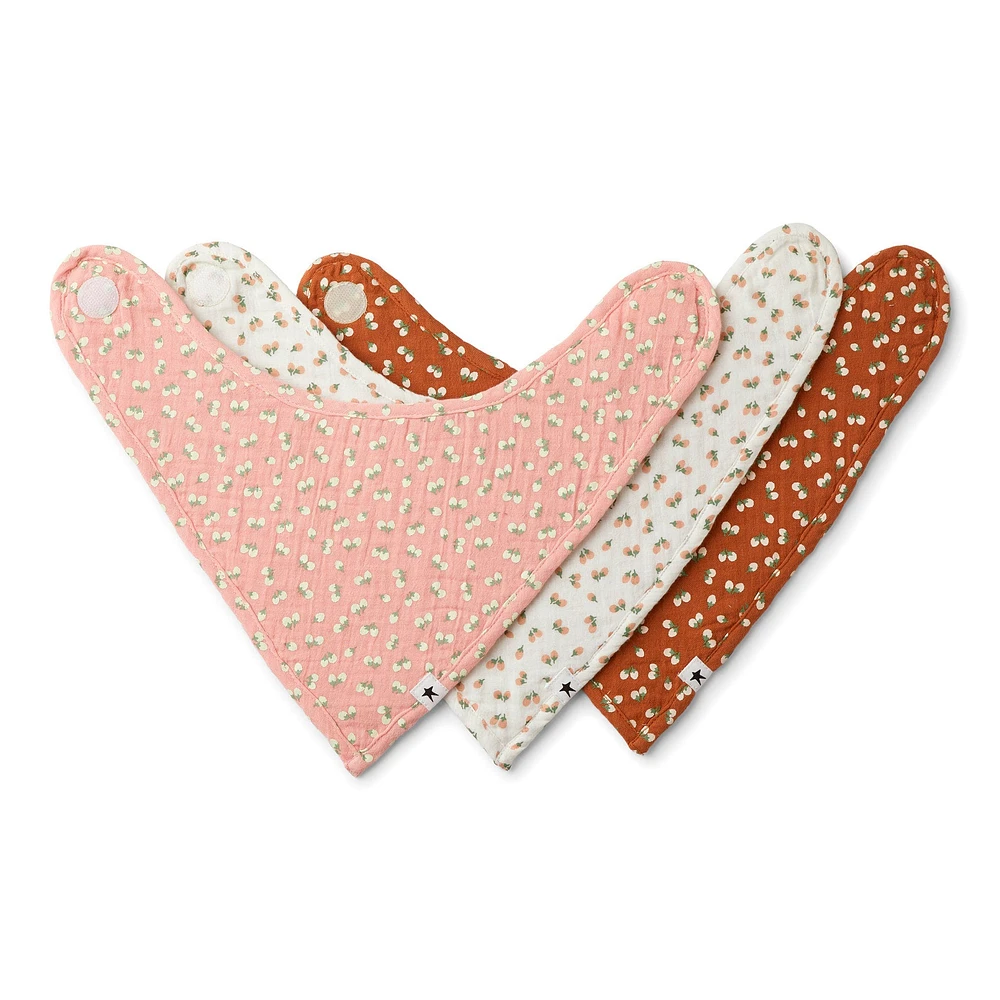 3-Pack Organic Cotton Bibs - Flowers