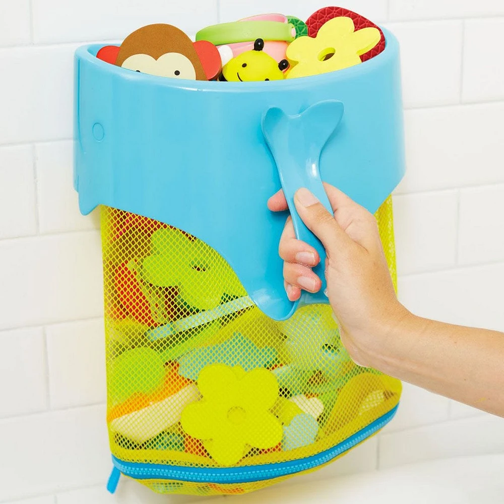 Moby Scoop and Splash Bath Toy Organizer - Blue/Yellow