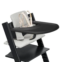 Tripp Trapp® High Chair V2 Black, Nordic Grey Cushion and Stokke® Tray