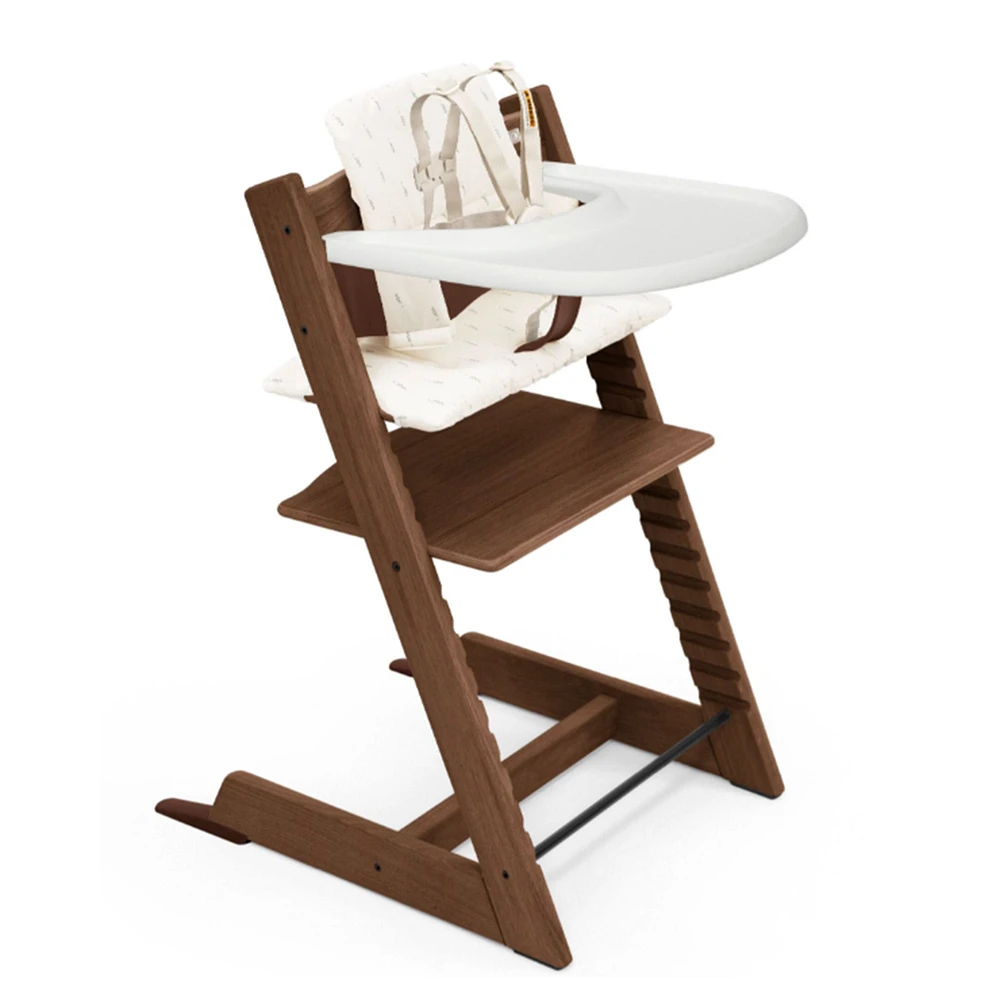 Tripp Trapp® High Chair V2 Brown, Cushion and Stokke® Tray