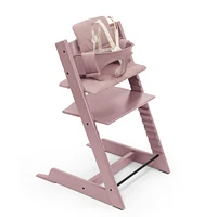 Chaise Haute Tripp Trapp v2 + Coussin avec Cabaret Stokke - Mauve Bruyère