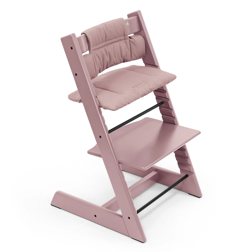 Chaise Haute Tripp Trapp v2 + Coussin avec Cabaret Stokke - Mauve Bruyère