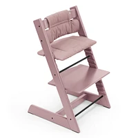 Chaise Haute Tripp Trapp v2 + Coussin avec Cabaret Stokke - Mauve Bruyère