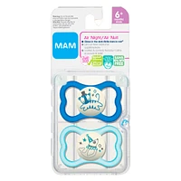 Air Night Pacifiers (2) 6m