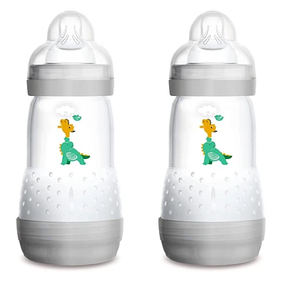 Easy Start Anti-Colic Baby 9oz Bottle Set of 2 - Grey/Ivory