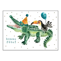 Bonne Fête Crocodile Wish Card 
