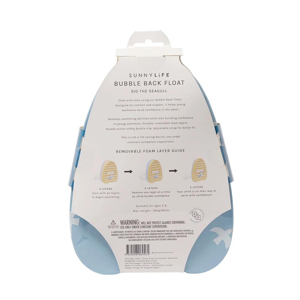 Bubble Back Float Sid the Seagull Mustard Stripe 