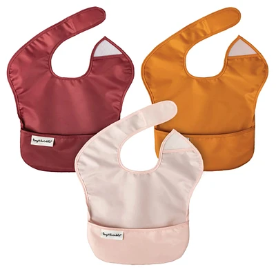 Mess-proof Easy Bib 3-pack - Rose/Burgundy/Cinna
