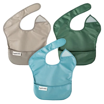 Mess-proof Easy Bib 3-pack - Slate/Gray/Olive