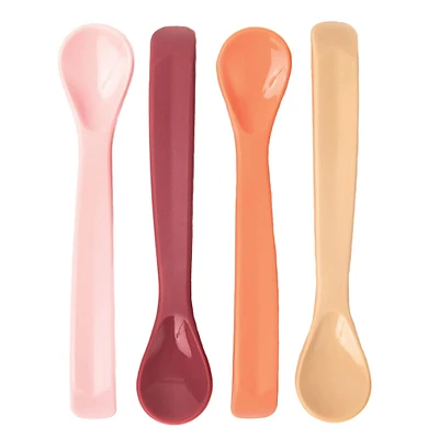 Cuillères en Silicone (4) - Rose Rouge Orange