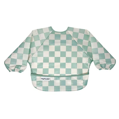Bavoir Manches Longues - Damier Sauge