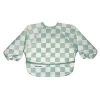 Bavoir Manches Longues - Damier Sauge